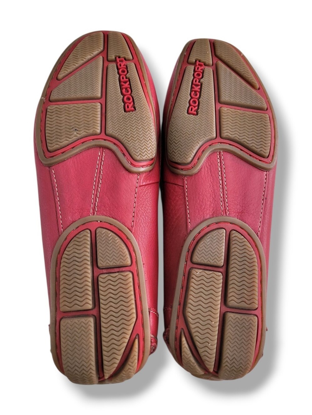 ROCKPORT Red Leather Washable Driving Moccasin Loafers - Picture 9 of 14